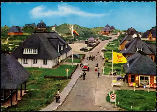 Ansichtskarte Rantum-Sylt Dorfstrasse mit Kiosk VW Käfer 1967