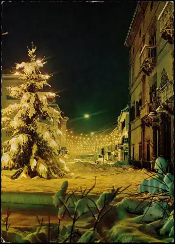 Spittal an der Drau Schloss Porcia mit Hauptplatz zu Weihnachten 1985