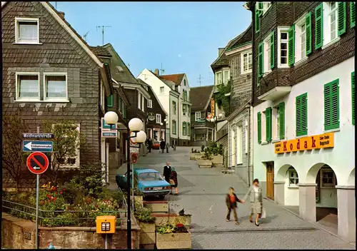 Ansichtskarte Hückeswagen Islandstraße, Geschäfte 1982