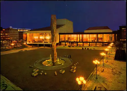 Ansichtskarte Ludwigshafen Neuer Pfalzbau bei Nacht 1978