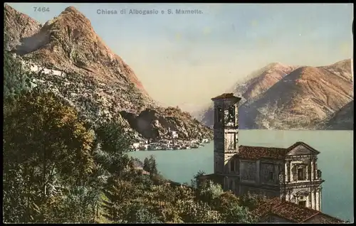 Ansichtskarte .Schweiz Chiesa di Albogasio e S. Mamette 1910