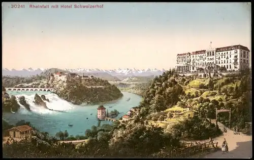 Neuhausen am Rheinfall Rheinfall mit Hotel Schweizerhof, Rhine-river-falls 1910