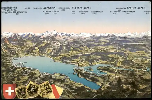 Ansichtskarte .Schweiz Schweiz Schweizer Alpen und Bodensee Gebiet 1910