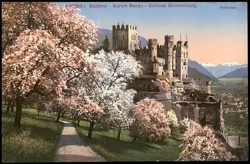 Cartoline Meran Merano Südtirol Kurort Meran Schloss Brunnenburg 1920