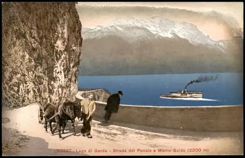 Riva del Garda Lago di Garda Strada del Ponale e Monte Baldo Gardasee 1910