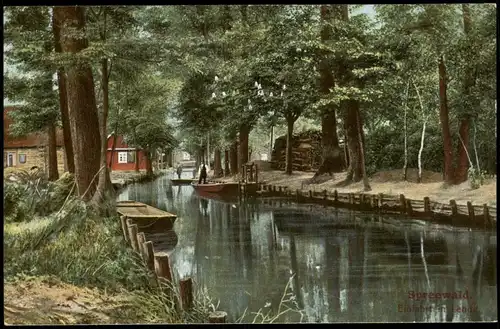 Lehde (Spreewald)-Lübbenau   Spreewald Einfahrt nach Lehde 1910