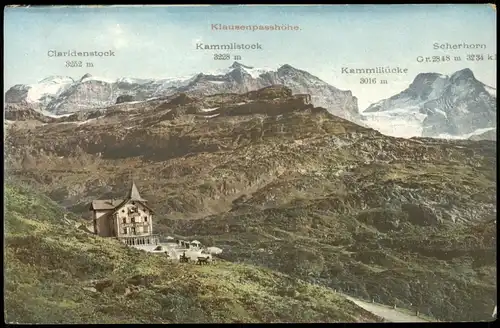 Ansichtskarte .Schweiz Klausenpasshöhe, Schweizer Berg-Landschaft 1910