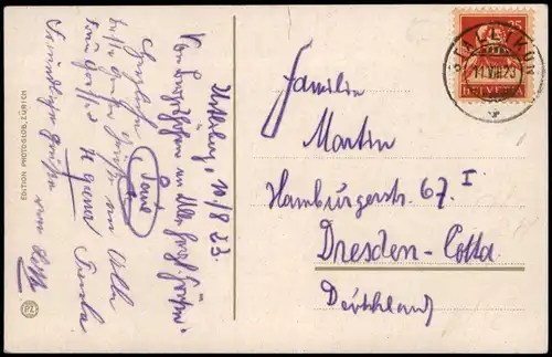 Ansichtskarte Stallikon Uetliberg (874 m) Restaurant Uto-Kulm 1923