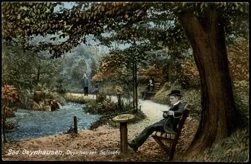 Ansichtskarte Bad Oeynhausen Oeynhauser Schweiz; Park Partie 1925
