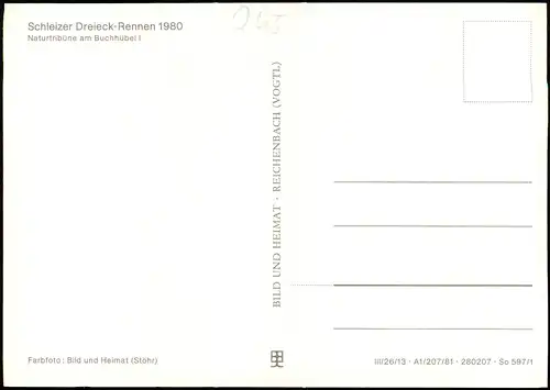 Schleiz Naturtribüne am Buchhübeli Schleizer Dreieck-Rennen 1981