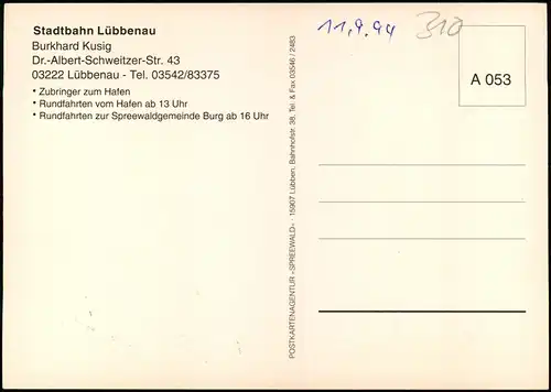 Lübbenau (Spreewald) Lubnjow Tschu - Tschu Bahn, Straße, Hafen 1995