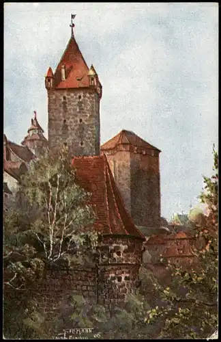 Ansichtskarte Nürnberg Luginsland (signierte Künstlerkarte) 1910