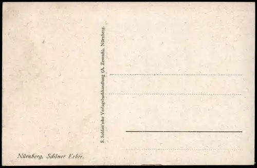 Nürnberg Gebäudeansicht Schöner Erker; signierte Künstlerkarte 1910