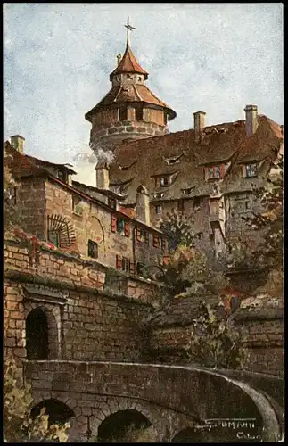 Ansichtskarte Nürnberg Vestnertor (signierte Künstlerkarte) 1910