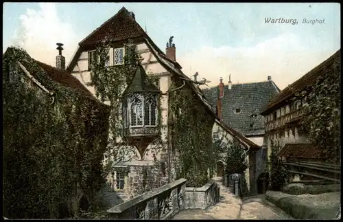 Ansichtskarte Eisenach Wartburg Blick in den Burghof 1910