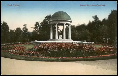 Ansichtskarte Bad Elster Tempel im Louisa-See-Park 1910