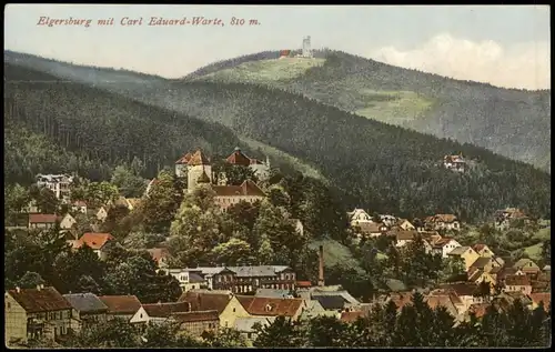 Ansichtskarte Elgersburg Elgersburg mit Carl Eduard-Warte, Ortspanorama 1910