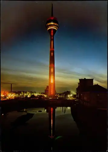 Ansichtskarte Düsseldorf Rheinturm - Beleuchtung bei Nacht 1978