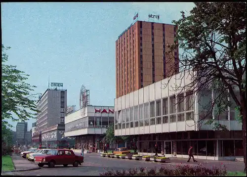 Postcard Kattowitz Katowice Armii-Czerwonej-Straße - Westseite 1980