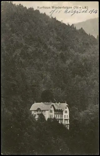 Ansichtskarte Bühlertal Kurhaus Wiedenfelsen (700 m ü. M.) 1916