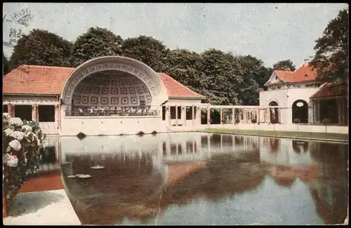 Ansichtskarte Bad Nauheim Musik-Pavillon Trinkanlagen 1923 gel. Infla Frankatur