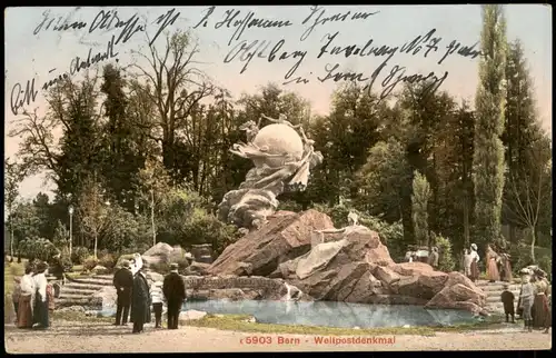 Ansichtskarte Bern (Schweiz) Berne Weltpostdenkmal 1911