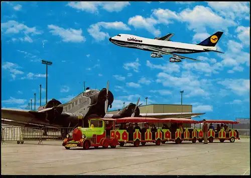 Flughafen Frankfurt  Main Lufthansa Flugzeug Western Bahn, Besucherterasse 1978