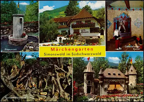 Ansichtskarte Simonswald Café - Pension Märchengarten, Mehrbildkarte 1970