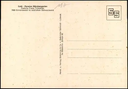 Simonswald Mehrbildkarte 5 Ansichten Café Pension Märchengarten 1970