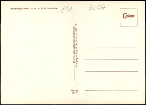 Ansichtskarte Recklinghausen Haus der Ruhrfestspiele 1972/1979
