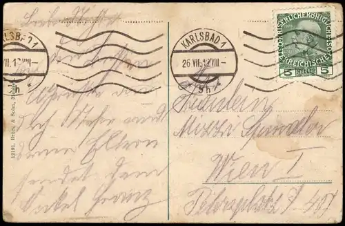 Postcard Karlsbad Karlovy Vary Westend 1911