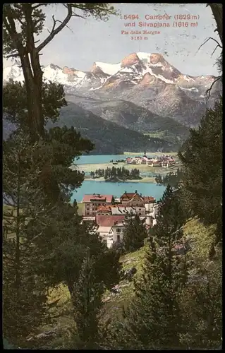 Silvaplana Silvaplauna Campfer (1829 m) und Silvaplana (1816 m) 1920