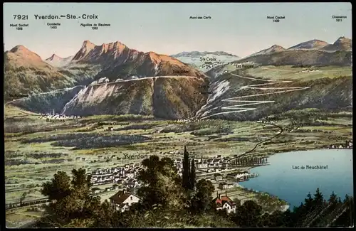 Ansichtskarte Yverdon-les-Bains Yverdon-Ste.-Croix Lac de Neuchâtel 1910