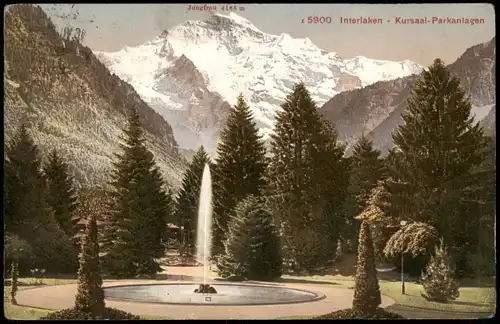 Ansichtskarte Interlaken Kursaal-Park-Anlagen, Wasserspiele 1911