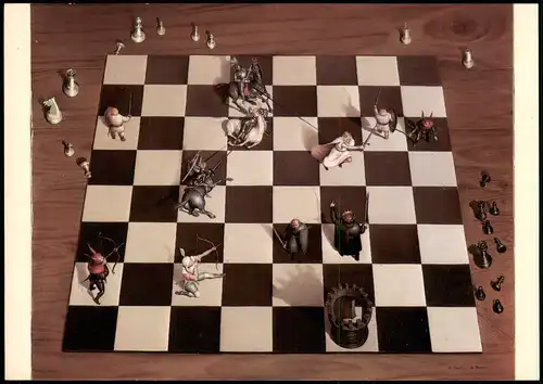 André MARTINS DE BARROS ÉCHEC ET MAT Motivkarte Schach (Chess) 2005/1983