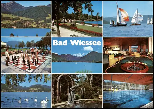 Bad Wiessee Mehrbildkarte mit Ortsansichten u.a. Groß-Schach-Anlage 1990