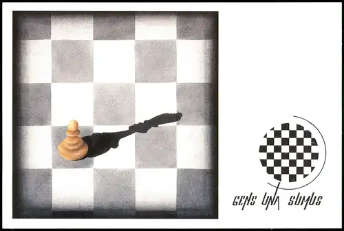 Karikatur von Jovan Prokopijević Motivkarte Schachbrett Schach (Chess) 1990