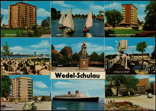 Schulau-Wedel mit Ortsansichten, VW Käfer Hafenstr., Schiff Hanseatic uvm. 1966