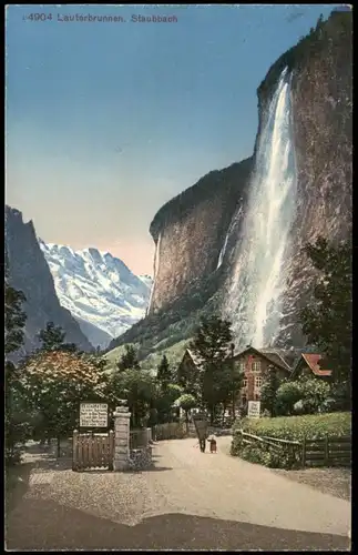 Ansichtskarte Lauterbrunnen Staubbachfall (Wasserfall Waterfall) 1910