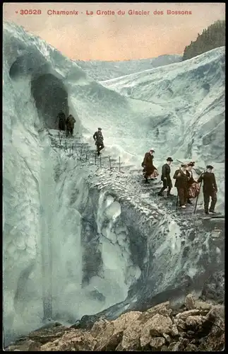 Chamonix-Mont-Blanc La Grotte du Glacier des Bossons (Gletscher) 1910
