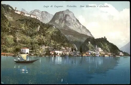 Ansichtskarte Lugano Lago di Lugano Valsolda San Mamette e Castello 1912