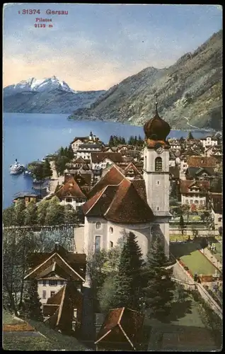 Ansichtskarte Gersau Panorama-Ansicht Blick zum Pilatus 1920