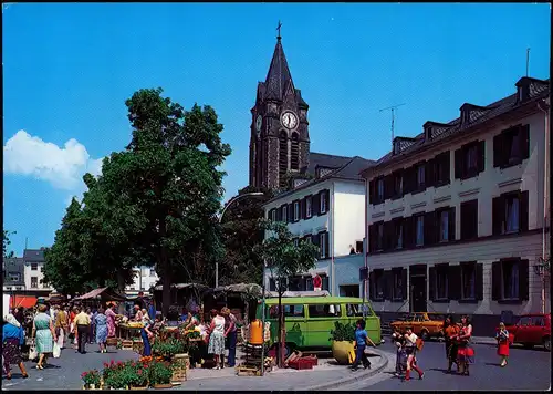 Ansichtskarte Neuwied (Rhein) Marktplatz, Markt belebt 1980