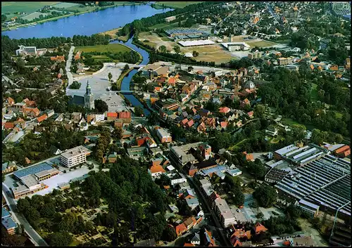 Ansichtskarte Nordhorn Luftbild Totalansicht vom Flugzeug aus 1980