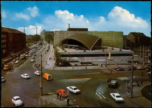 Dortmund Stadttheater, Kreuzungs-Verkehr Autos u.a. VW Käfer 1975