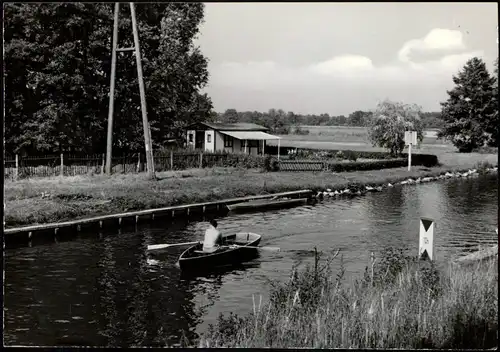 Ansichtskarte Groß Köris An der Zugbrücke; Mann im Ruderboot 1971