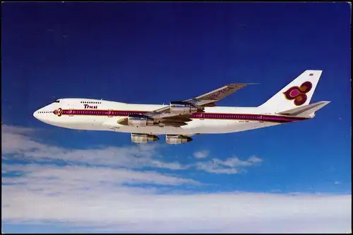 Ansichtskarte  Thai B747-200B Boeing Flugzeug Airplane Avion "Jumbo" 1980