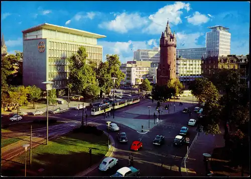 Frankfurt am Main Eschenheimer Tor, Verkehr, Tram, Autos u.a. VW Käfer 1970