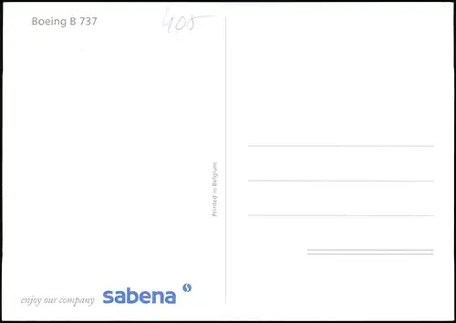 Boeing B 737 Flugzeug Airplane Avion SABENA Fluggesellschaft 2000