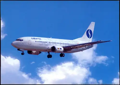 Ansichtskarte  Flugzeug Airplane Avion Boeing 737 der SABENA Airlines 2000